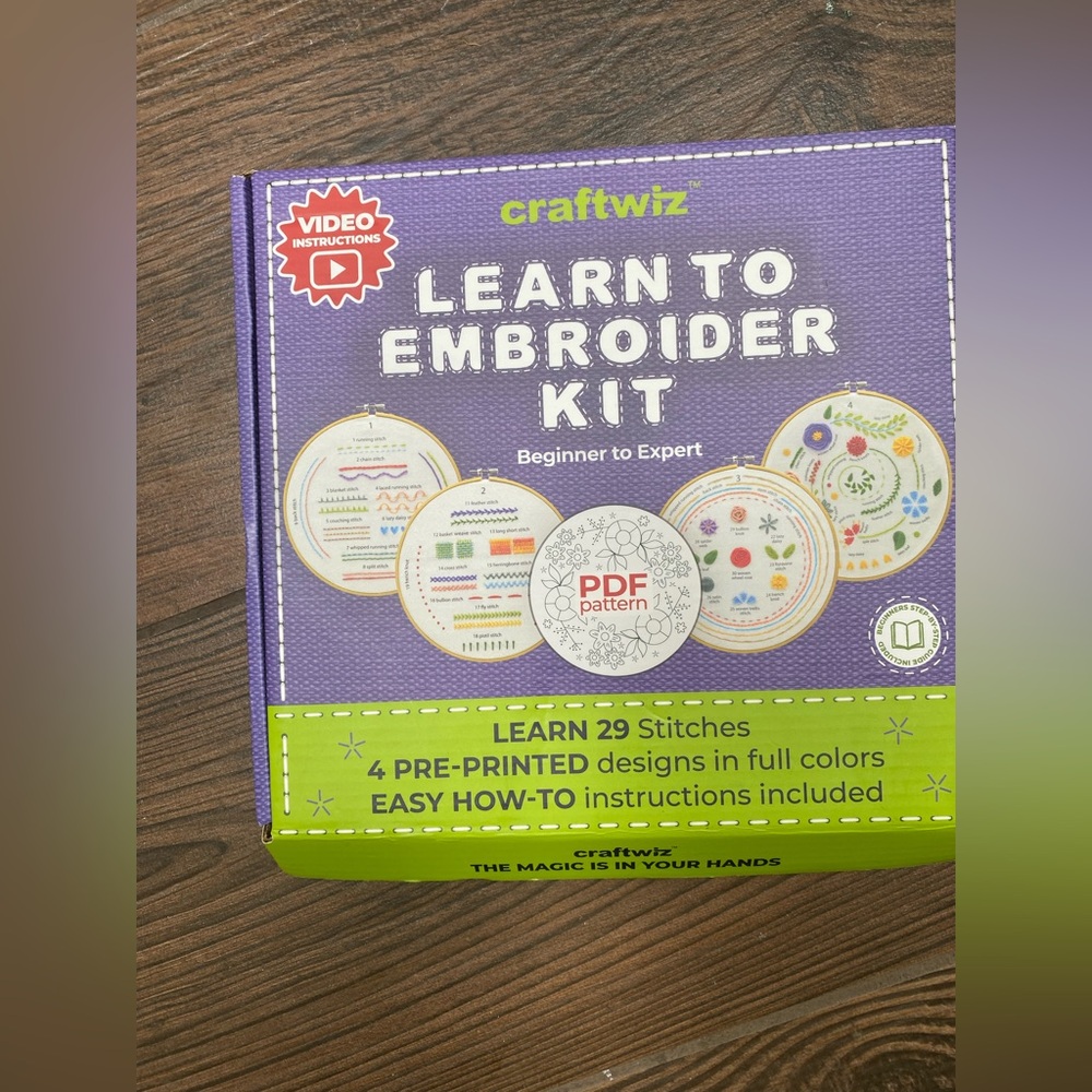 NWT Craftwiz Learn to Embroider Kit